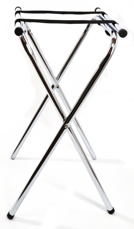 31-inch Chrome-Plated Double Bar Folding Tray Stand 1 31-inch Chrome-Plated Double Bar Folding Tray Stand